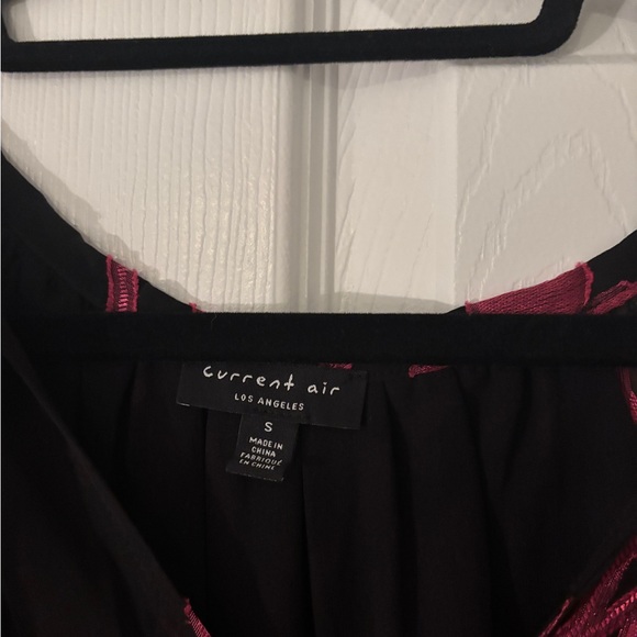 women’s long sleeve flower print, black and pink dress - Picture 6 of 6